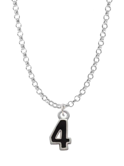 Black Number - 4 Charm Necklace