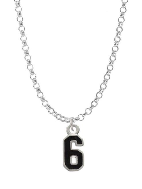 Black Number - 6 Charm Necklace