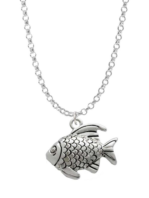 Antiqued Fish Charm Necklace