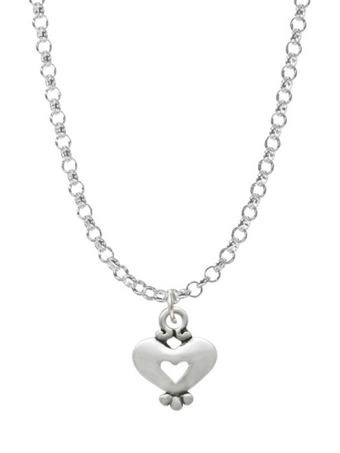 Mini Heart with Cutout Charm Necklace