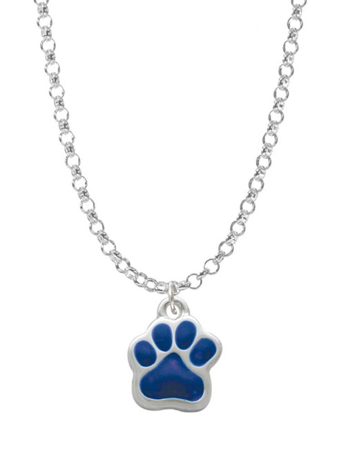 Small Royal Blue Paw Charm Necklace
