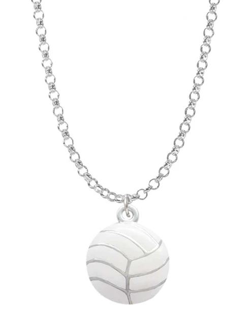 Large Volleyball Charm Necklace
