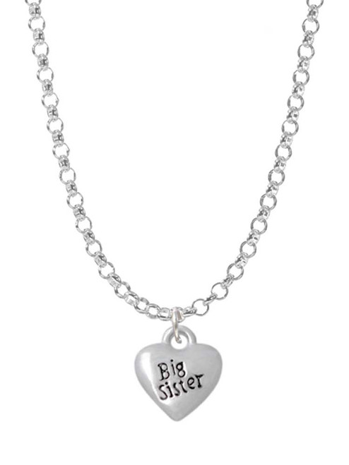 Mini 3-D ''Big Sister'' Heart Charm Necklace