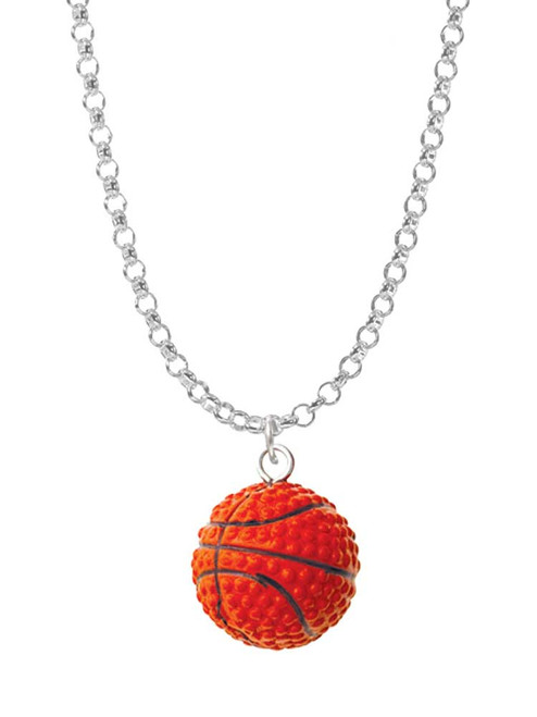 Resin Basketball Charm Necklace