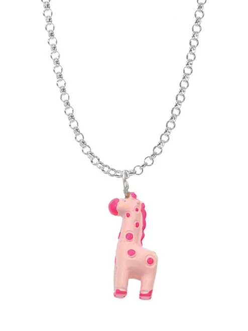 Resin Pink Geronimo the Giraffe Charm Necklace