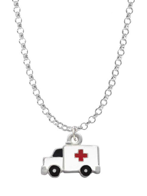 Ambulance with Cross Charm Necklace