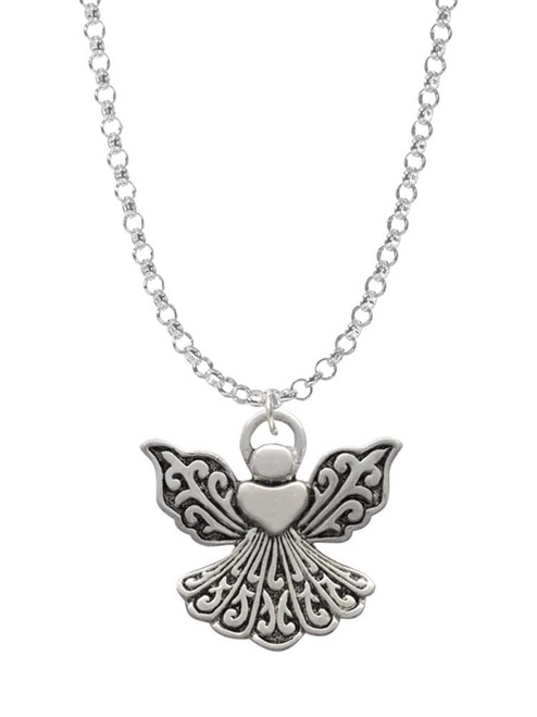 Angel with Heart Charm Necklace