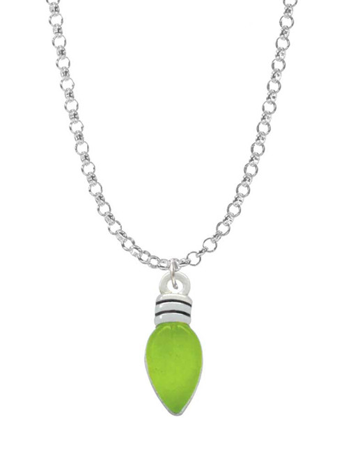 Christmas Lights - Lime Green Resin Charm Necklace