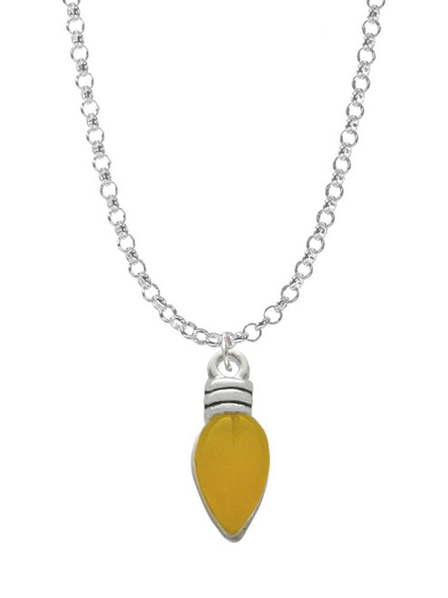 Christmas Lights - Hot Yellow Resin Charm Necklace