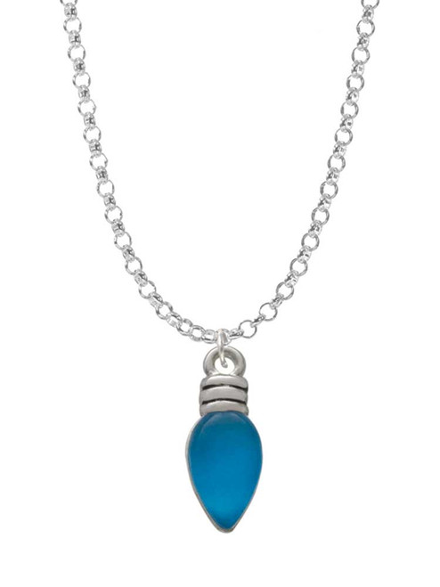 Christmas Lights - Hot Blue Resin Charm Necklace