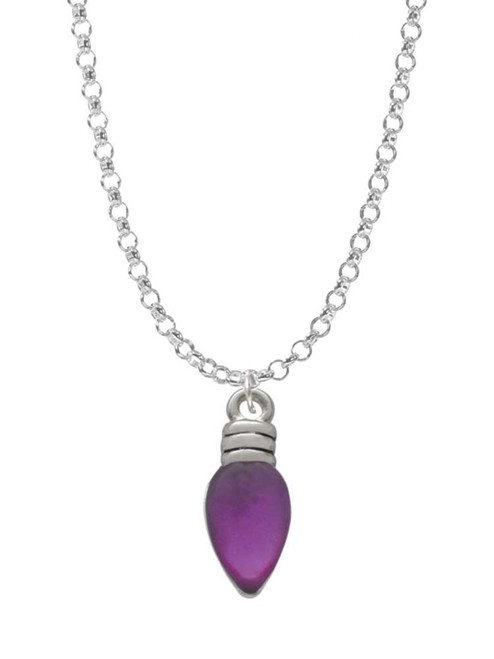 Christmas Lights - Purple Resin Charm Necklace