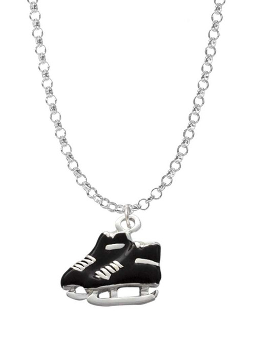 Black Ice Skates Charm Necklace