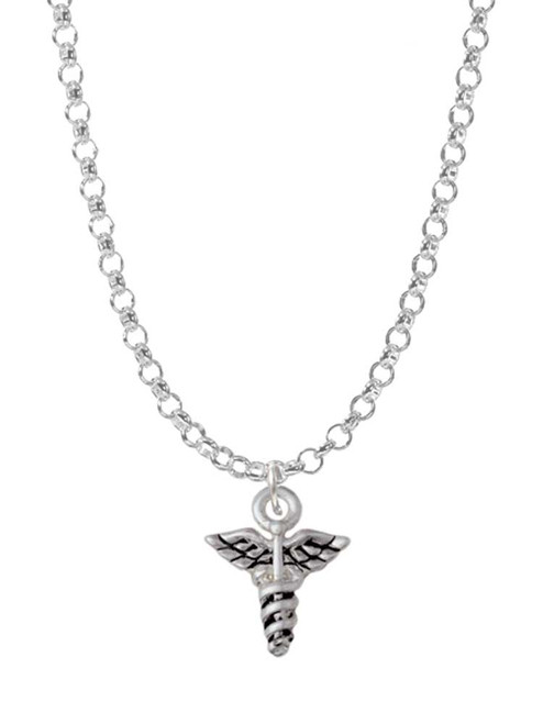 Mini Caduceus Charm Necklace