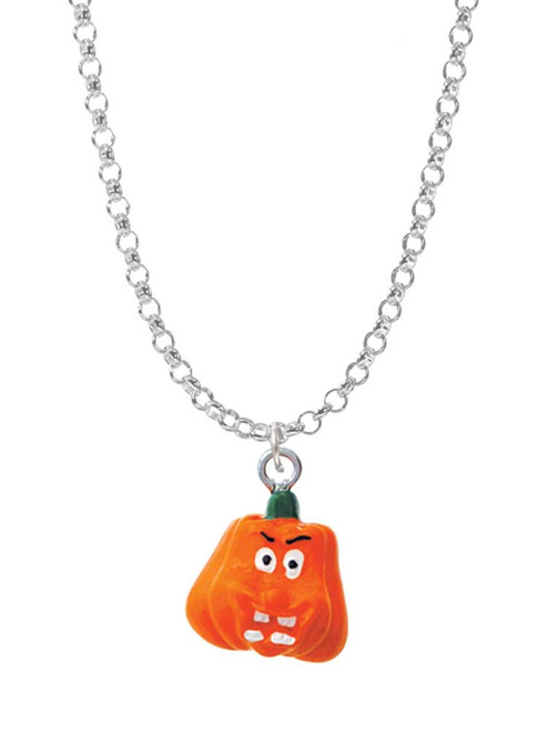 Resin Funny Boo! Pumpkin Charm Necklace