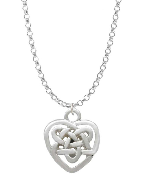 Small Celtic Heart Knot Charm Necklace
