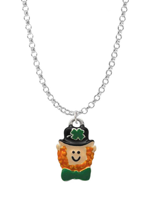 Small Leprechaun with Bow Tie Charm Necklace
