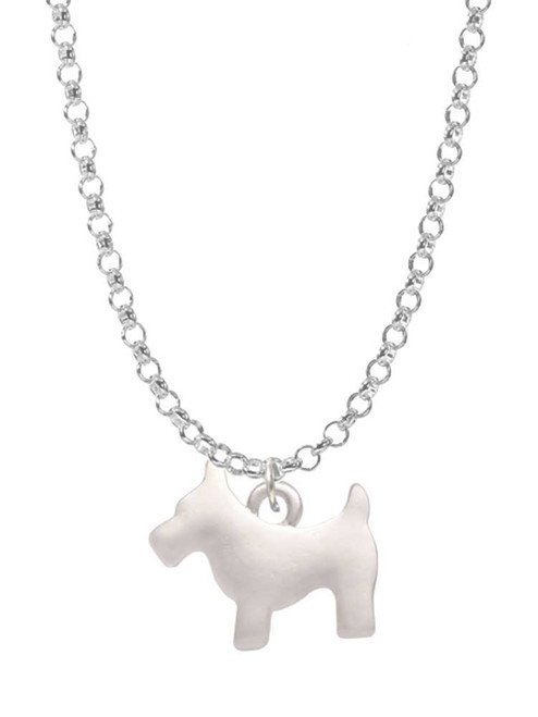 Flat Scottie Dog Charm Necklace