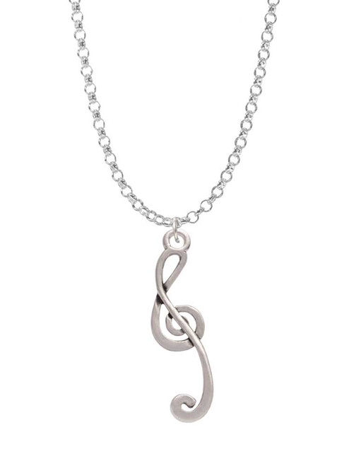 Long Curly Clef Charm Necklace