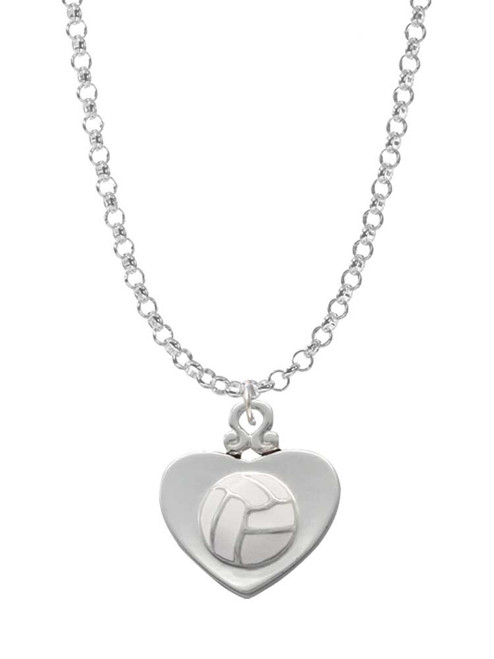 Volleyball in Heart Charm Necklace