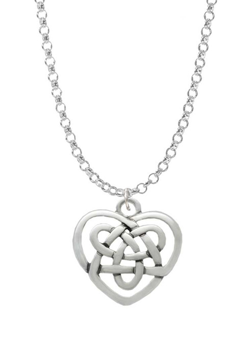 Celtic Knot Heart Charm Necklace