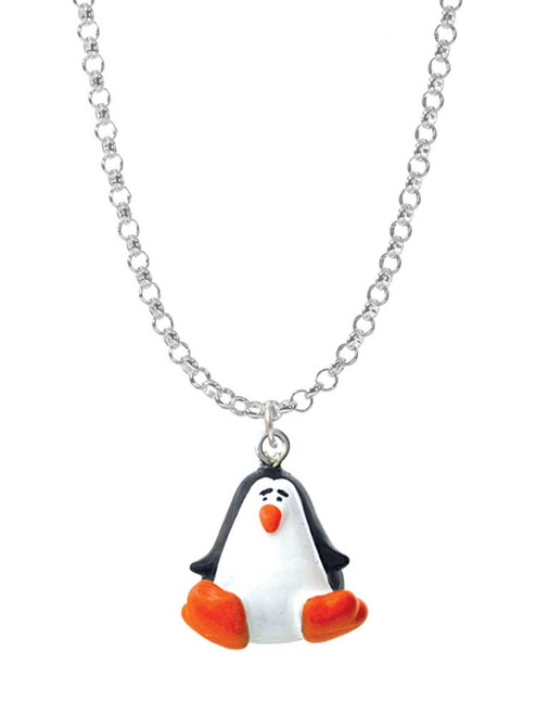 Resin Penguin Charm Necklace