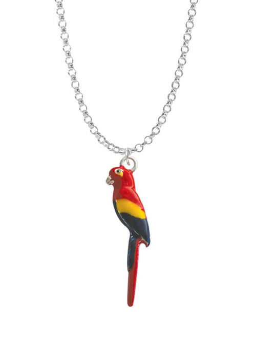 3-D Enamel Parrot Charm Necklace