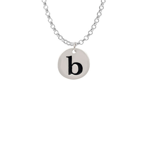 Disc 1/2'' Initial - b - Charm Necklace