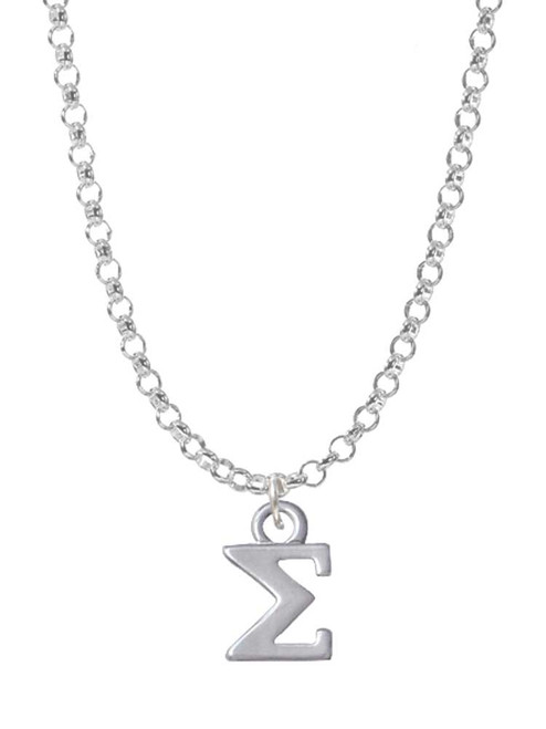 Small Greek Letter - Sigma - Charm Necklace