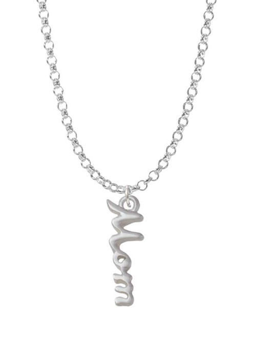 Small Mom Script Charm Necklace