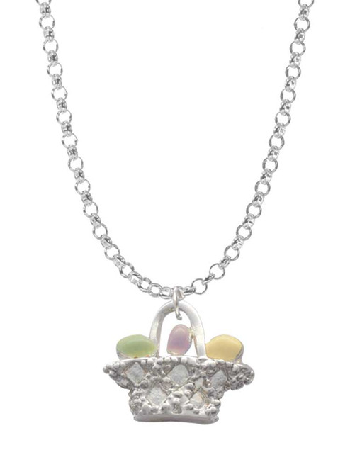 Easter Egg Basket Charm Necklace