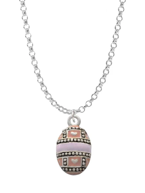 Egg Pink & Lavender Charm Necklace
