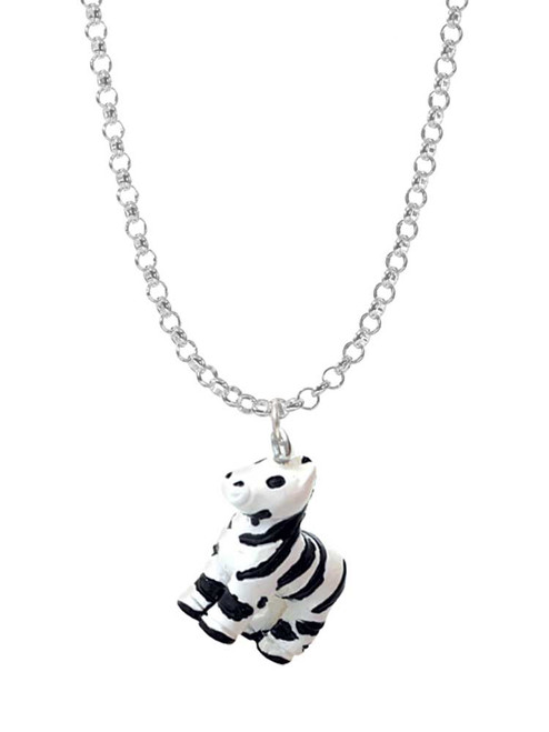 Resin Zebra Charm Necklace