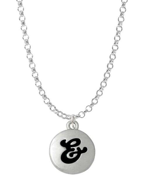 Capital Letter - & - Pebble Disc - Charm Necklace