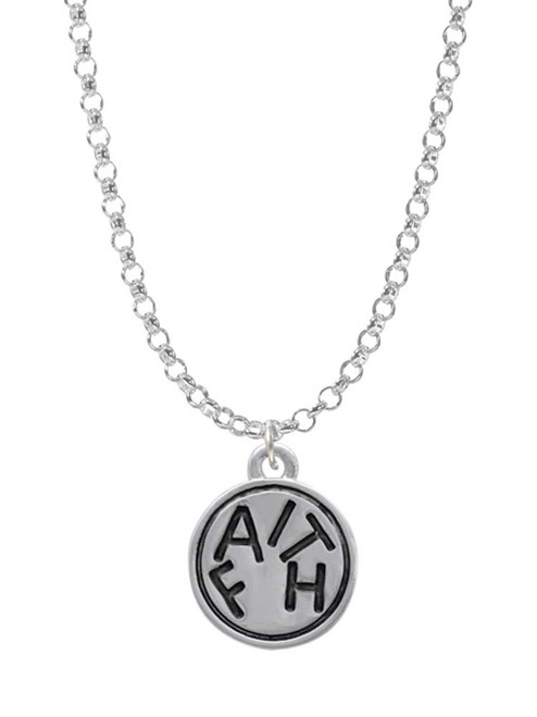 Faith in Circle Charm Necklace