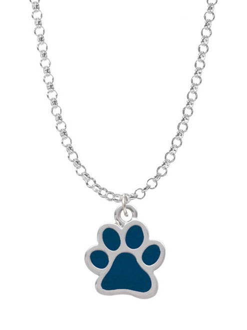 Medium Translucent Navy Paw Charm Necklace