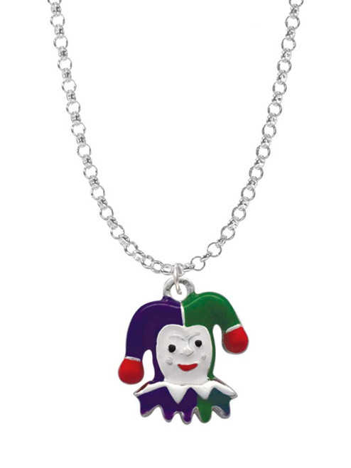 Mardi Gras Jester Charm Necklace