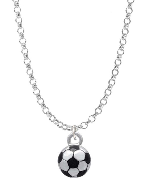 3-D Soccer ball Charm Necklace