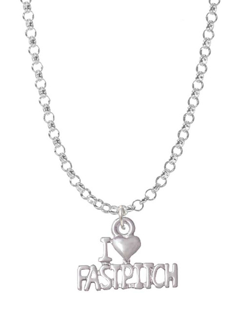 I 'Heart' Fastpitch Charm Necklace