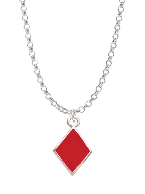 Card Suit - Red Diamond Charm Necklace