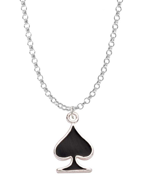 Card Suit - Black Spade Charm Necklace