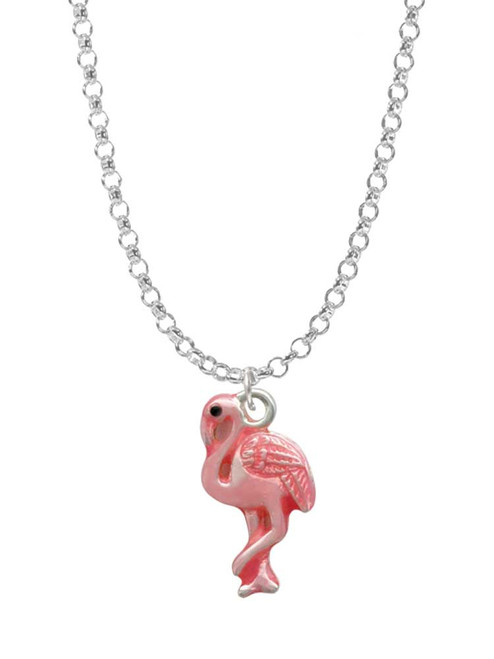 Hot Pink Flamingo Charm Necklace