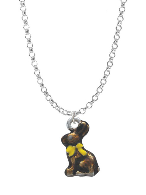 3-D Chocolate Bunny Charm Necklace