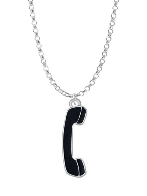 Black Telephone Charm Necklace
