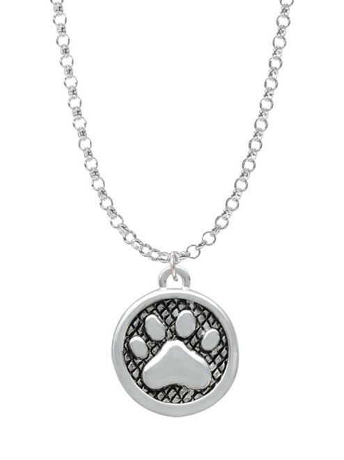 Paw in Circle Charm Necklace