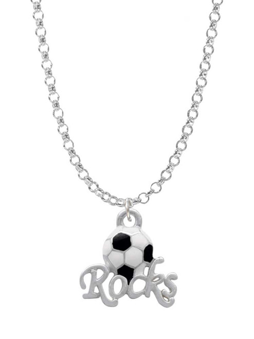 Enamel Soccer ball ''Rocks'' Charm Necklace