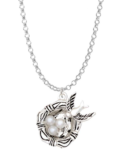 Birds Nest with Eggs Charm Necklace