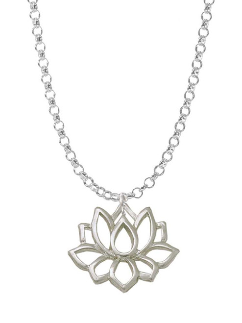 Lotus Outline Charm Necklace