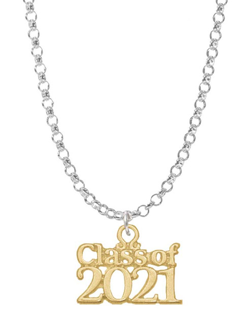 Gold Tone Class of 2021 Charm Necklace