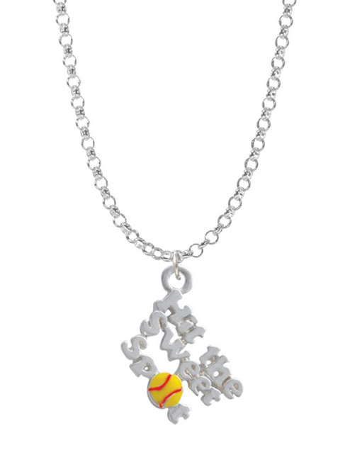 Hit the Sweet Spot with Yellow Softball Charm Necklace