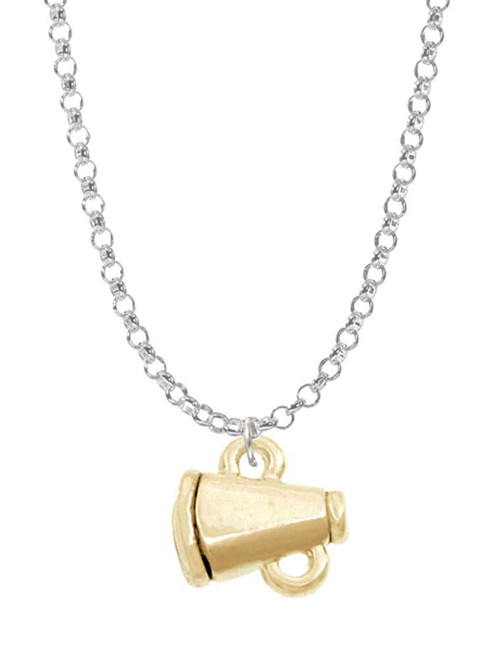 Mini Gold Tone Megaphone Charm Necklace